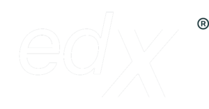 edX logo featuring stylized lowercase 'ed' and a large 'X' with a registered trademark symbol