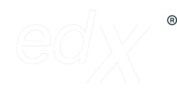 edX logo featuring stylized lowercase 'ed' and a large 'X' with a registered trademark symbol
