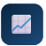 Edit chart icon: a line graph on a document with a pencil, on a blue rounded square button